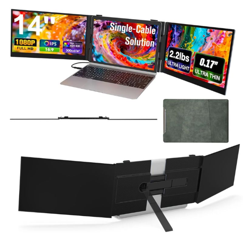 Extensor de pantalla doble, modelo S8 Ultra para laptops de 14" a 17" pulgadas