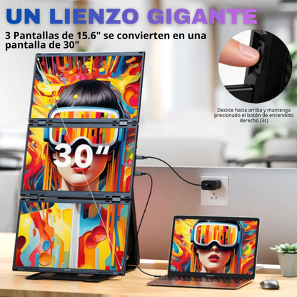 Extensor de pantalla triple, modelo Z4 Pro para laptops de 14" A 17" pulgadas